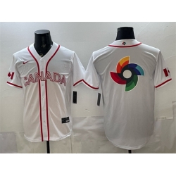 Men Canada Baseball White 2026 World Baseball Classic Big Logo Home Stadium Stitched Jersey