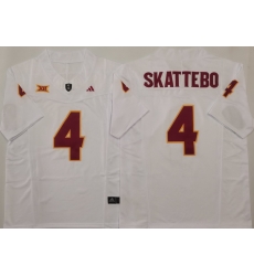Men Arizona Sun Devils White #4 Cam SKATTEBO White Stitched F U S E NCAA Jersey