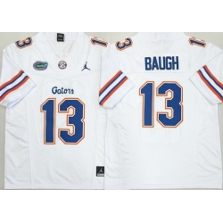 Men Florida Gators  13 Jadan Baugh White 2026 F U S E  Stitched Jersey