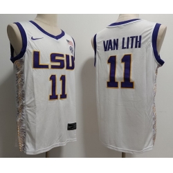 Men LSU Tigers #11 Hailey Van Lith White Baseball Stitched NCAA Jersey