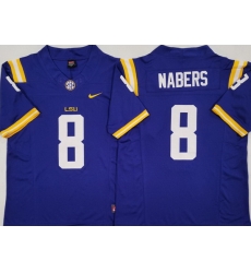 Men LSU Tigers #8 Malik Nabers Purple Stitched NCAA Jersey Men LSU Tigers #8 Malik Nabers Purple Stitched NCAA Jersey