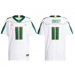 Men Miami Hurricanes  11 Ken Dorsey White Away Stitched Football Jersey