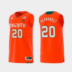 Men Miami Hurricanes Dewan Hernandez Orange Replica College Basketball Jersey