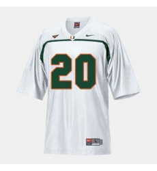 Men Miami Hurricanes Ed Reed College Football White Jersey