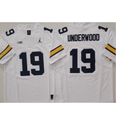 Men Michigan Wolverines #19 Bryce Underwood White Stitched NCAA Jersey Men Michigan Wolverines #19 Bryce Underwood White Stitched NCAA Jersey