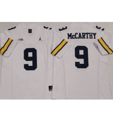 Men Michigan Wolverines #9 JJ McCarthy White Stitched NCAA Jersey Men Michigan Wolverines #9 JJ McCarthy White Stitched NCAA Jersey