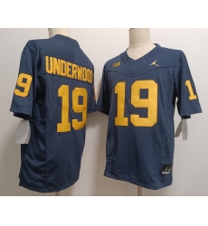 Michigan Wolverines #19 Bryce Underwood Navy Blue Stitched Football Jersey