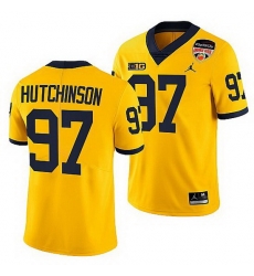 Michigan Wolverines Aidan Hutchinson Maize 2021 Orange Bowl Playoffs Limited Jersey