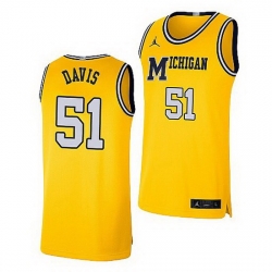 Michigan Wolverines Austin Davis Maize Retro Limited Basketball Jersey