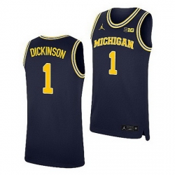 Michigan Wolverines Hunter Dickinson Navy Replica College Basketball Jersey