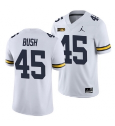 Michigan Wolverines Peter Bush White College Football Men'S Jersey