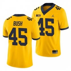 Michigan Wolverines Peter Bush Yellow Game Men'S Jersey