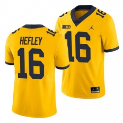 Michigan Wolverines Ren Hefley Yellow Game Men'S Jersey