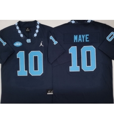 Men North Carolina Tar Heels #10 Drake Maye Navy Stitched NCAA Jersey