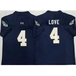 Men Notre Dame Fighting Irish  4 Jeremiyah Love Navy 2026 F U S E  Limited Stitched Jersey