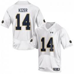 Men Under Armour 14 Replica White DeShone Kizer Notre Dame Fighting Irish Alumni Football Jersey