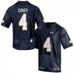 Men Under Armour 4 Replica Navy Blue Tevon Coney Notre Dame Fighting Irish Alumni Football Jersey