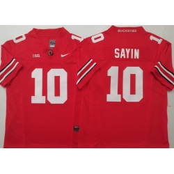 Men Ohio State Buckeyes #10 Julian Sayin Red Stitched F U S E NCAA Jersey II