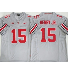 Men Ohio State Buckeyes  15 Chris Henry Jr Grey 2025 F U S E  Limited Stitched Jersey