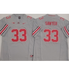 Men Ohio State Buckeyes #33 Jack Sawyer Gray Stitched NCAA Jersey II Men Ohio State Buckeyes #33 Jack Sawyer Gray Stitched NCAA Jersey II