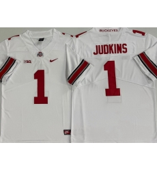 Men Ohio State Buckeyes White #1 Quinshon Judkins Jersey Men Ohio State Buckeyes White #1 Quinshon Judkins Jersey