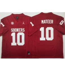 Men Oklahoma Sooners Red #10 John MATEER Stitched F U S E NCAA Jersey