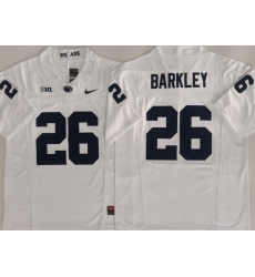 Men Penn State #26 Saquon Barkley White Stitched NCAA Jersey Men Penn State #26 Saquon Barkley White Stitched NCAA Jersey