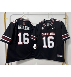 Men South Carolina Gamecocks 16 LaNorris Sellers Black F U S E NIKE Edition Stitched Jersey Men South Carolina Gamecocks 16 LaNorris Sellers Black F U S E NIKE Edition Stitched Jersey