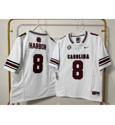 Men South Carolina Gamecocks 8 Nyck Harbor White F U S E Stitched Jersey