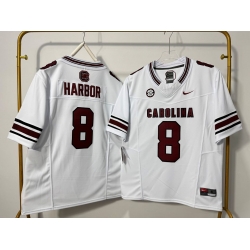 Men South Carolina Gamecocks 8 Nyck Harbor White F U S E Stitched Jersey