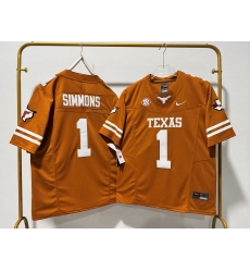 Men Texas Longhorns 1 Colin Simmons Orange F U S E Stitched Jersey Men Texas Longhorns 1 Colin Simmons Orange F U S E Stitched Jersey