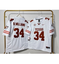 Men Texas Longhorns 34 Ricky Williams White F U S E Stitched Jersey
