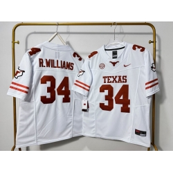 Men Texas Longhorns 34 Ricky Williams White F U S E Stitched Jersey