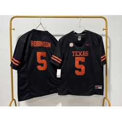 Men Texas Longhorns 5 Bijan Robinson Black F U S E Stitched Jersey