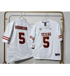 Men Texas Longhorns 5 Bijan Robinson White F U S E Stitched Jersey Men Texas Longhorns 5 Bijan Robinson White F U S E Stitched Jersey