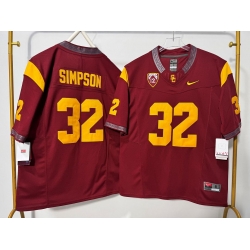 Men USC Trojans 32 O. J. Simpson Red F U S E Stitched Jersey