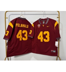 Men USC Trojans 43 Troy Polamalu Red F U S E Stitched Jersey Men USC Trojans 43 Troy Polamalu Red F U S E Stitched Jersey