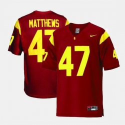 Men Usc Trojans Clay Matthews College Football Red Jersey