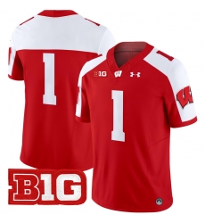 Men Youth Wisconsin Badgers 1 Team Red Alternate 2024 Vapor Limited Jersey All Stitched Men Youth Wisconsin Badgers 1 Team Red Alternate 2024 Vapor Limited Jersey All Stitched
