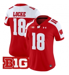 Women Wisconsin Badgers 18 Braedyn Locke Red Alternate 2024 Vapor Limited Jersey All Stitched