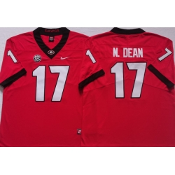 Men #17 Nakobe Dean Georgia Bulldogs College Football Jerseys Sale-red