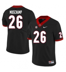 Men #26 Jackson Muschamp Georgia Bulldogs College Football Jerseys Sale-Black