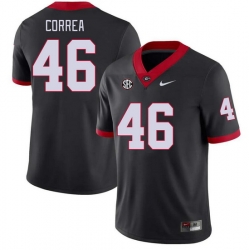 Men #46 Andrew Correa Georgia Bulldogs College Football Jerseys Stitched-Black