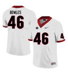 Men #46 Payton Bowles Georgia Bulldogs College Football Jerseys Sale-White Anniversary