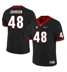 Men #48 Cooper Johnson Georgia Bulldogs College Football Jerseys Sale-Black