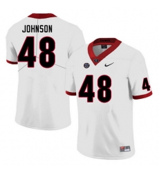 Men #48 Cooper Johnson Georgia Bulldogs College Football Jerseys Sale-White