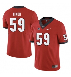 Men #59 Steven Nixon Georgia Bulldogs College Football Jerseys Sale-Red