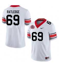 Men #69 Tate Ratledge Georgia Bulldogs College Football Jerseys Sale-40th Anniversary