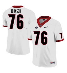 Men #76 Miles Johnson Georgia Bulldogs College Football Jerseys Sale-White