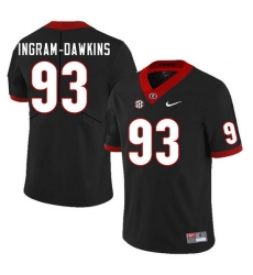 Men #93 Tyrion Ingram-Dawkins Georgia Bulldogs College Football Jerseys Sale-Black